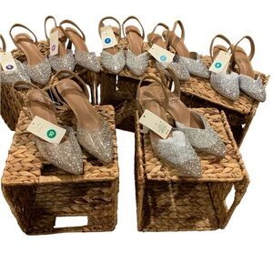 A New Day Silver Glitter Slingback Heels